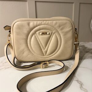 Valentino Cream Leather Crossbody Bag